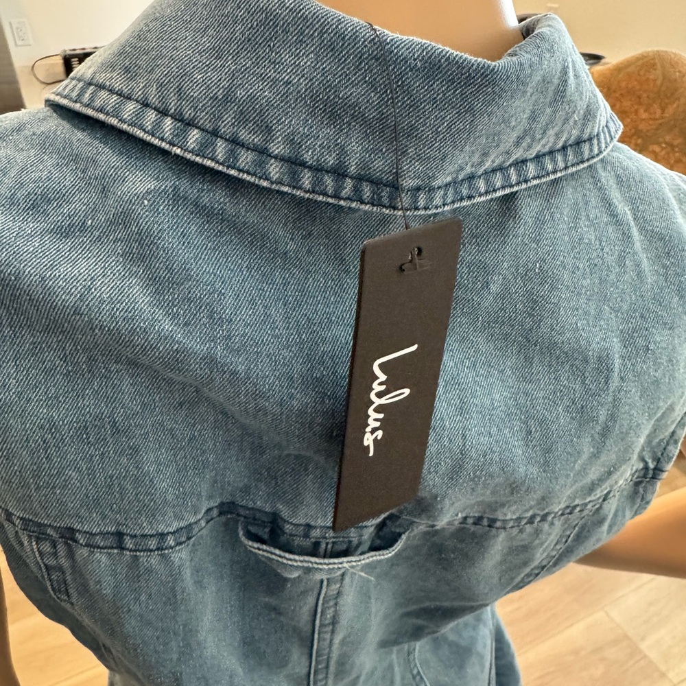 Lulu's Blue Denim Sleeveless Mini Dress - Picture 4 of 4